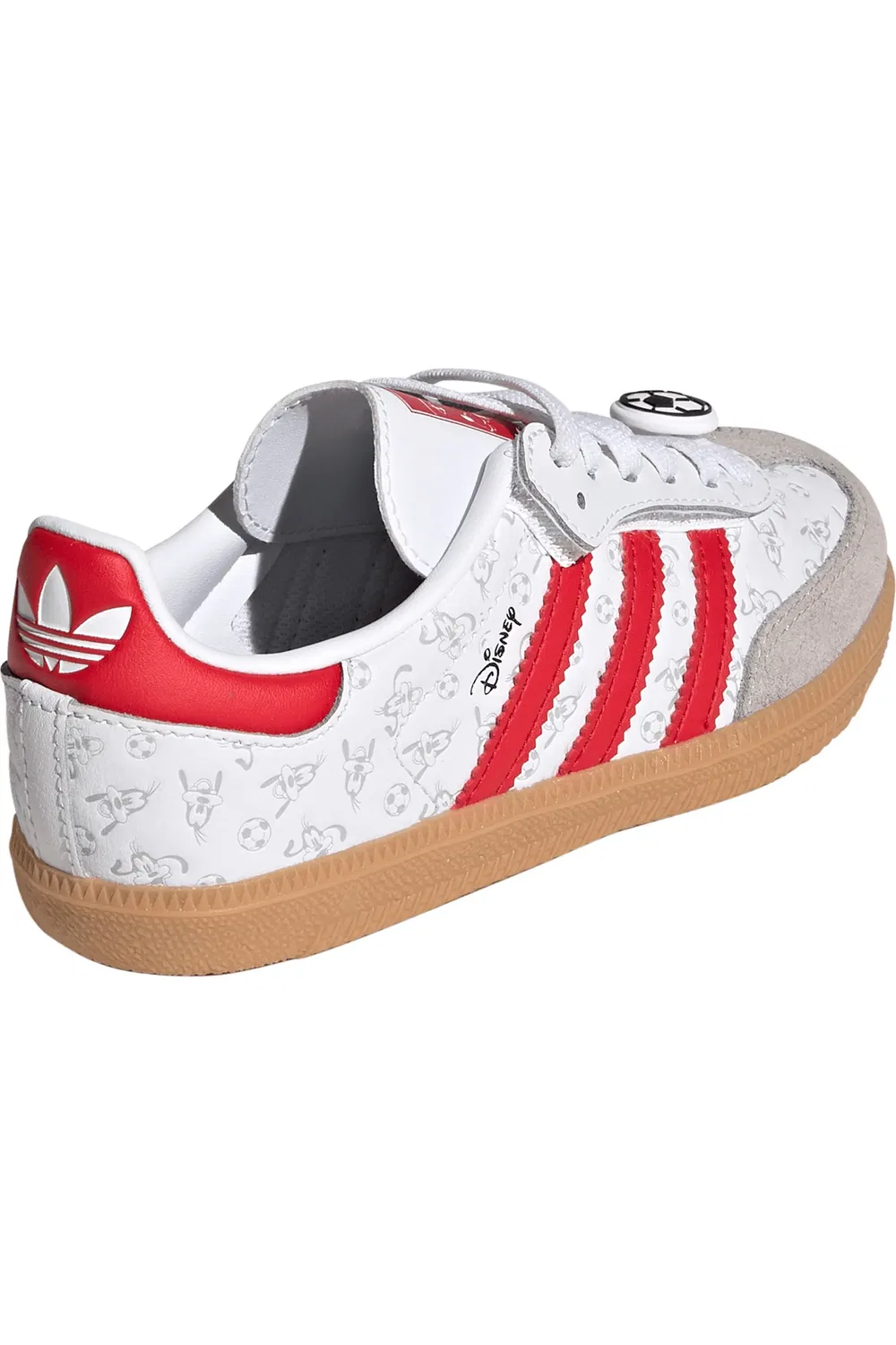 Детские кеды с улыбающимися Goofy Samba OG adidas, White/Scarlet/Gum 3 — фото 3