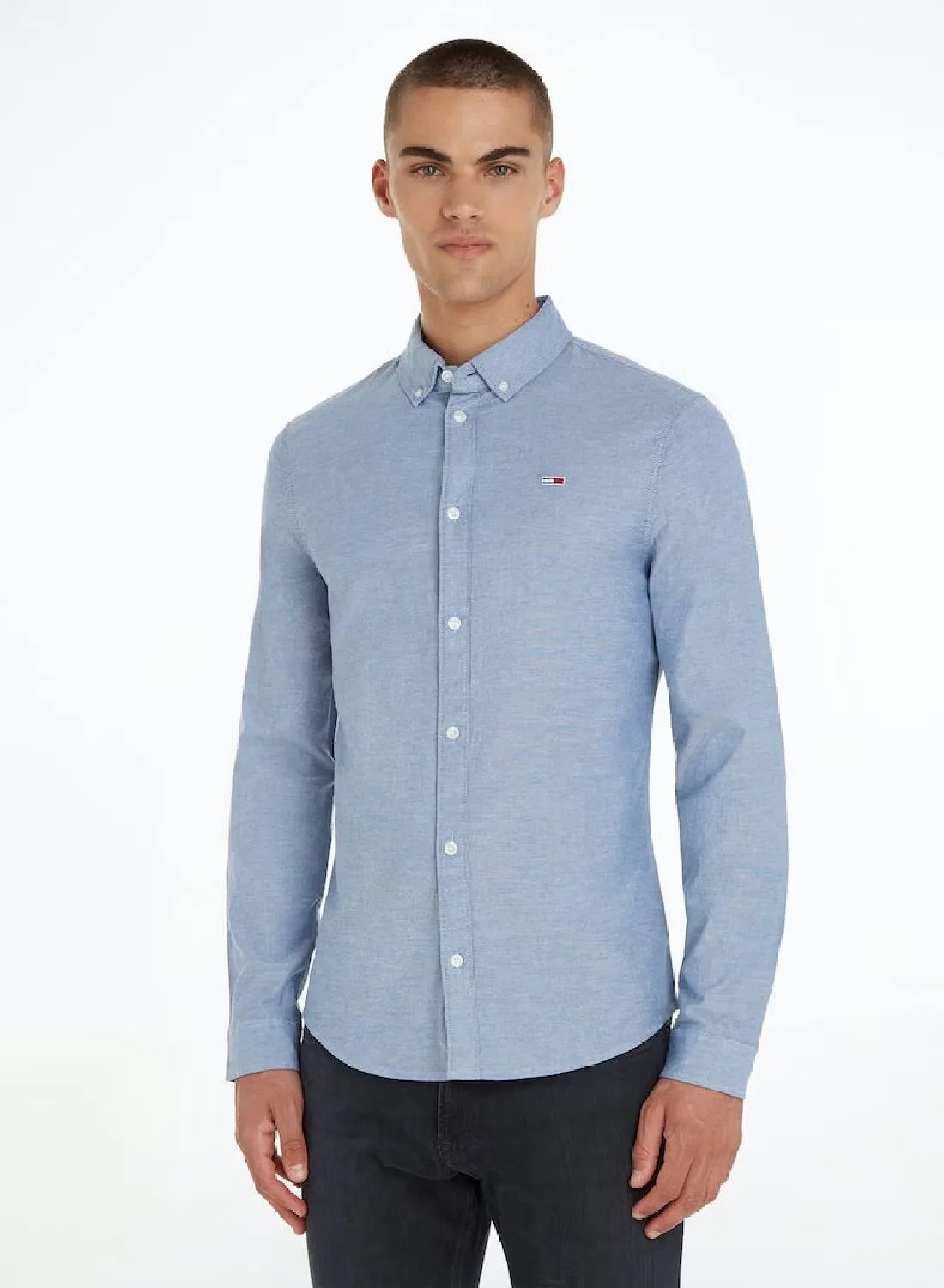 Рубашка с воротником на пуговицах Slim fit Tommy Hilfiger, темно-синий
