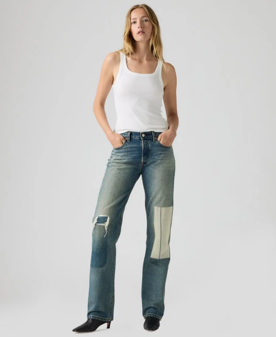 Джинсы прямого кроя с высокой талией, модель 501 90's Levi's, Med Blue — фото 3