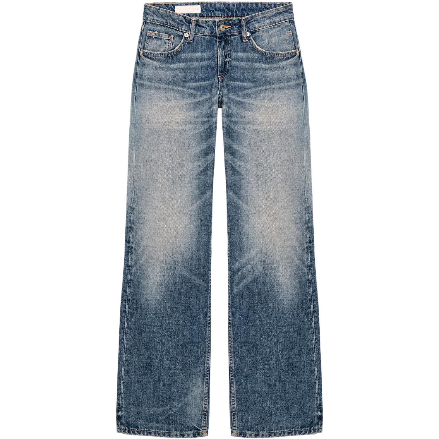 Джинсы Zara Trf Low-Rise Wide-Leg, средне-синий — фото 2