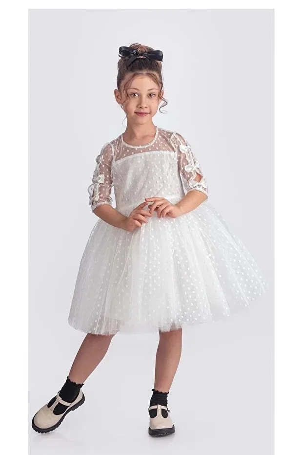 Детское платье для девочек с принтом Put-On-Out Mnk Baby&Kids, White