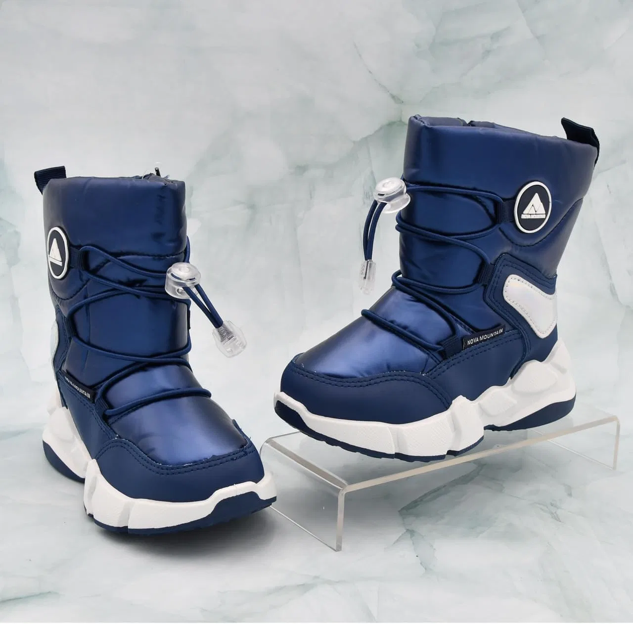 Детские зимние снежные ботинки Nova Mountain для мальчиков и девочек Nova Footwear, Navy — фото 2