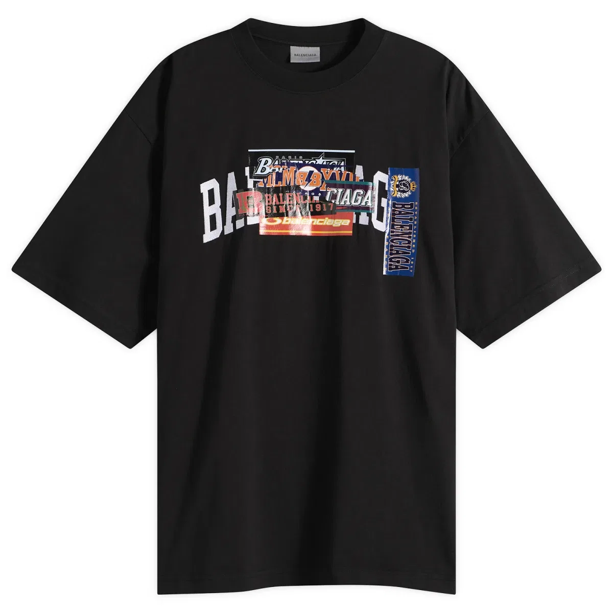 Футболка с принтом Bumper Stickers Balenciaga, Black