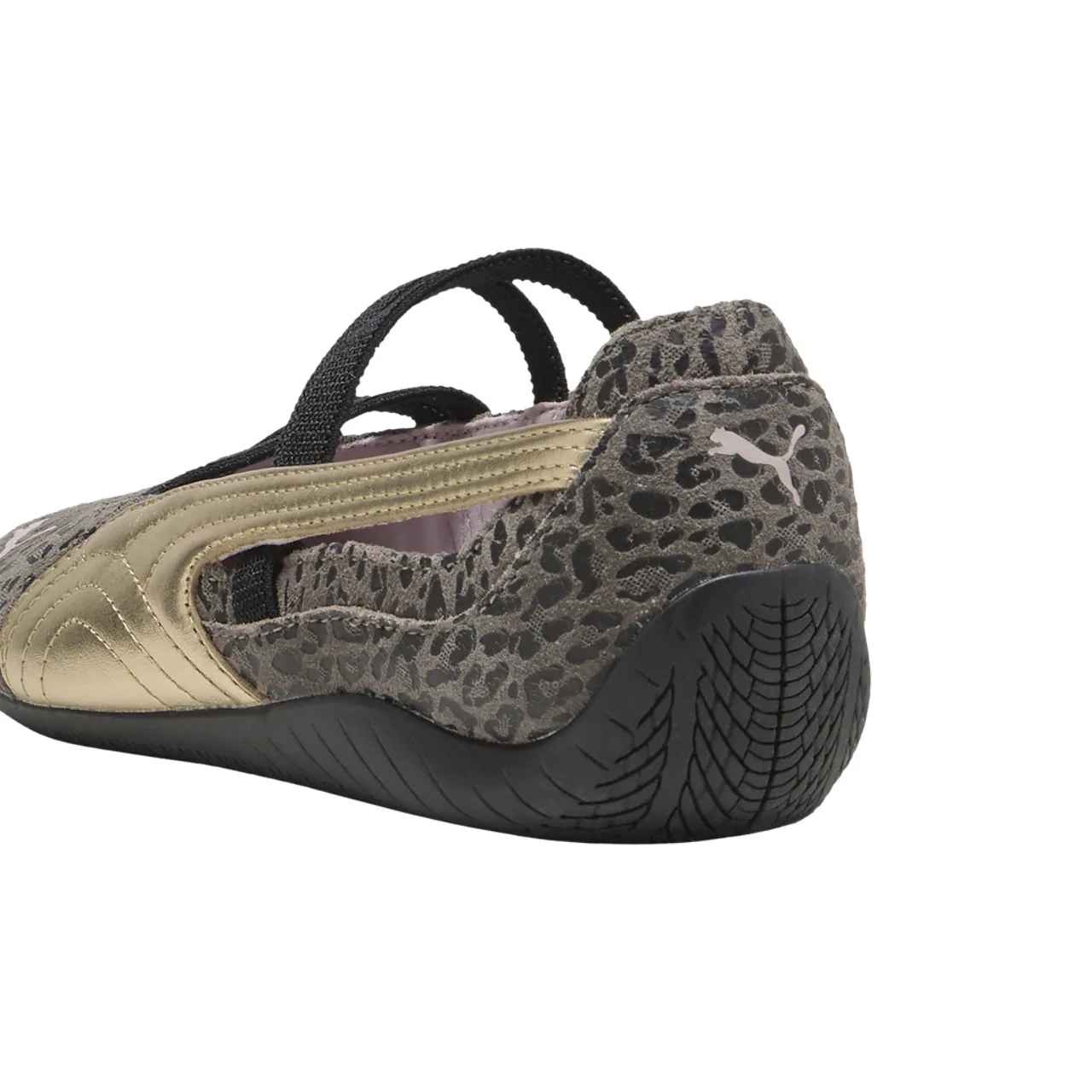 Детские балетки с леопардовым принтом Speedcat Ballet Leogirl PUMA, Matte Bronze/Gold — фото 3
