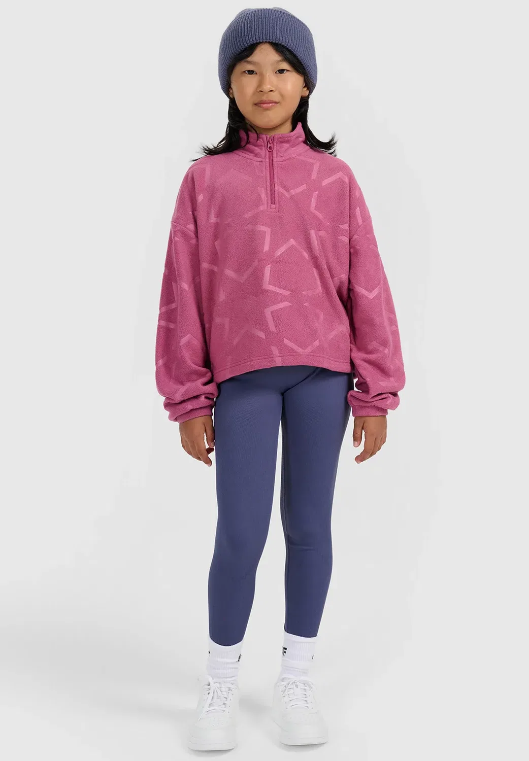 Polar oversize ze stójką dziewczęcy - флисовый джемпер 4F, Pink