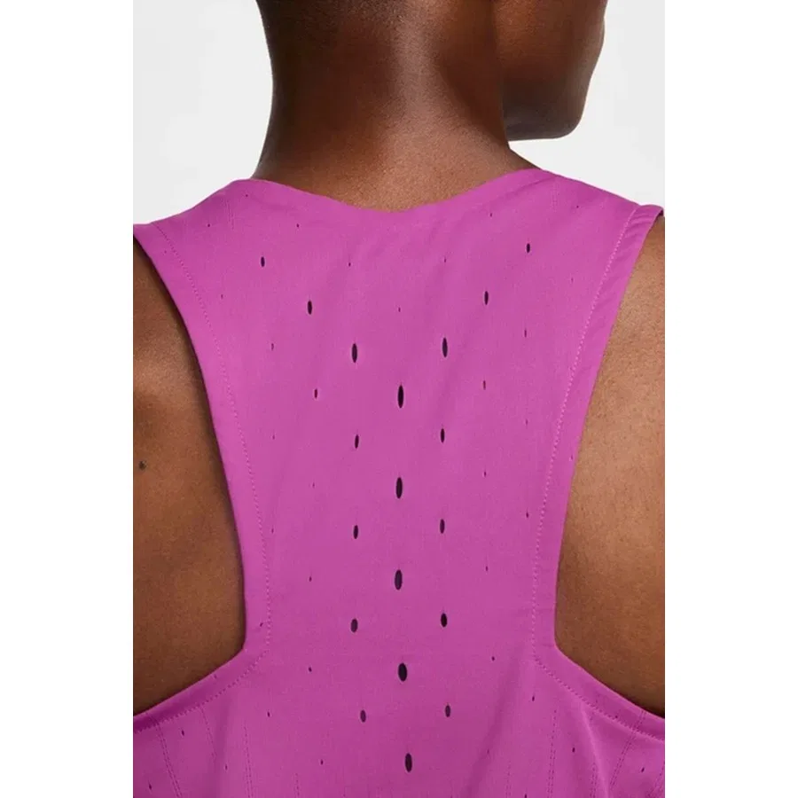 Женский топ-безрукавка с V-образным вырезом Nike Dri Fit Aeroswift Running Adv Singlet, Фиолетовый — фото 2
