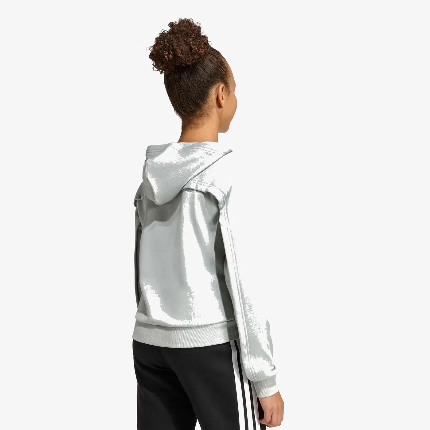 Свитшот укороченный с эффектным дизайном Holiday Glam Adidas, шалфейный — фото 3