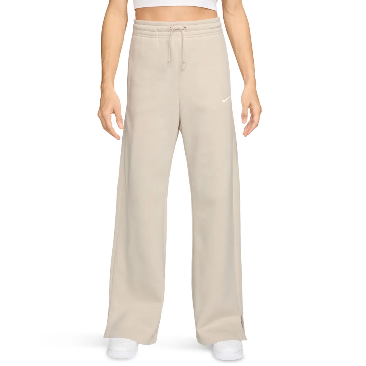 Женские брюки Phoenix Fleece High Rise Wide Nike, цвет Light Orewood Brown/White