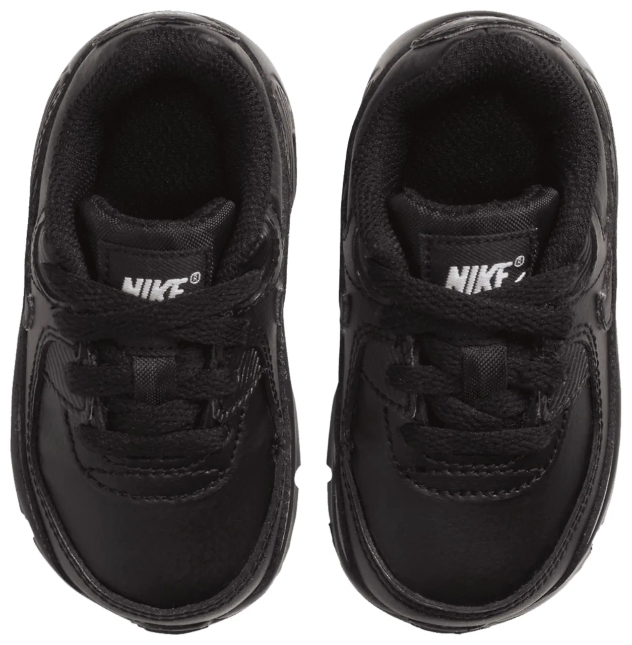 Детские кроссовки для мальчиков с кожаным верхом Air Max 90 Nike, Black Black Black — фото 4