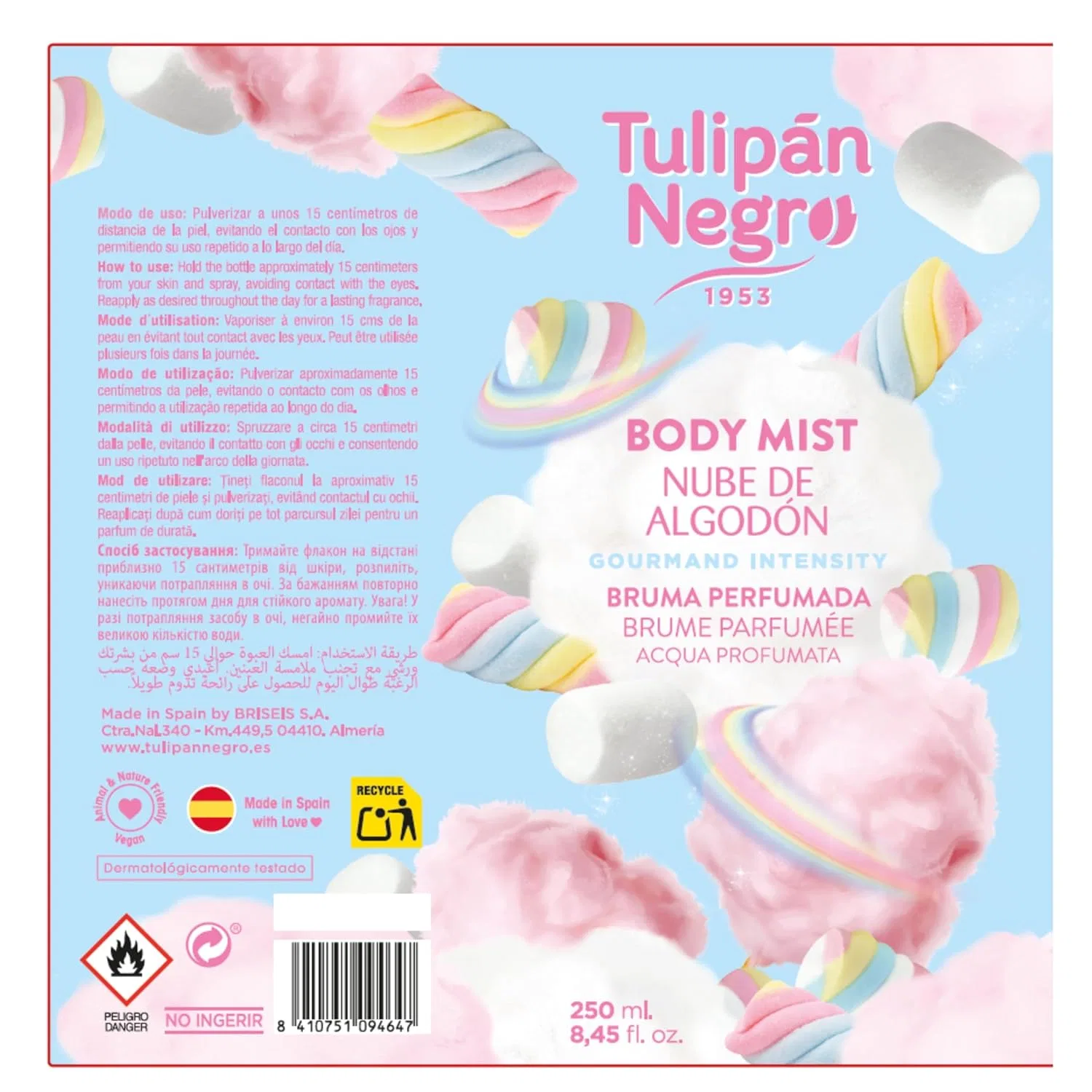 Набор Спрей для тела Cotton Cloud, TULIPAN NEGRO, 3 шт., 750 мл — фото 3