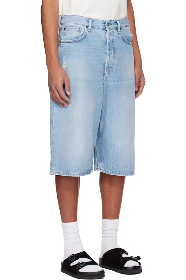 Синие свободные джинсовые шорты Acne Studios — фото 2