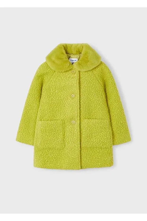 Детское пальто для девочек с длинным рукавом Mayoral, Pistachio Green — фото 4