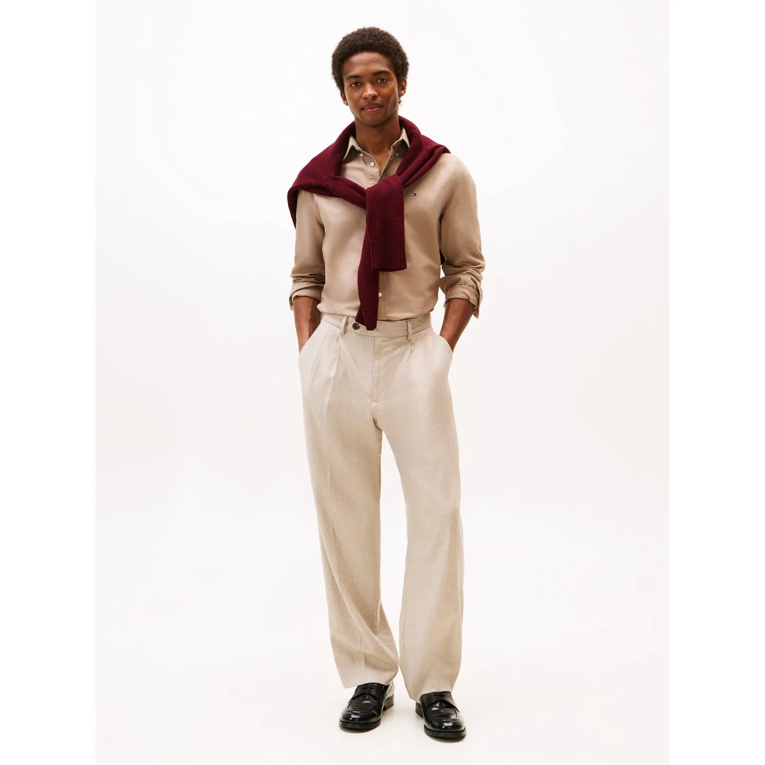 Мужская рубашка с длинным рукавом Regular Fit Tommy Hilfiger, Coastal Taupe — фото 3