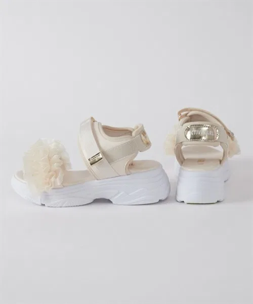 Детские спортивные сандалии с тюлевой оборкой QUNTSTYLE, Beige — фото 4