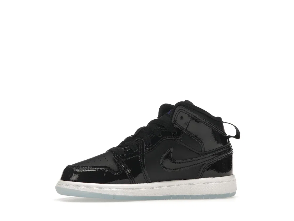 Детские кроссовки с кожаным верхом Jordan 1 Mid SE Jordan, Black/Dark Concord-White — фото 3