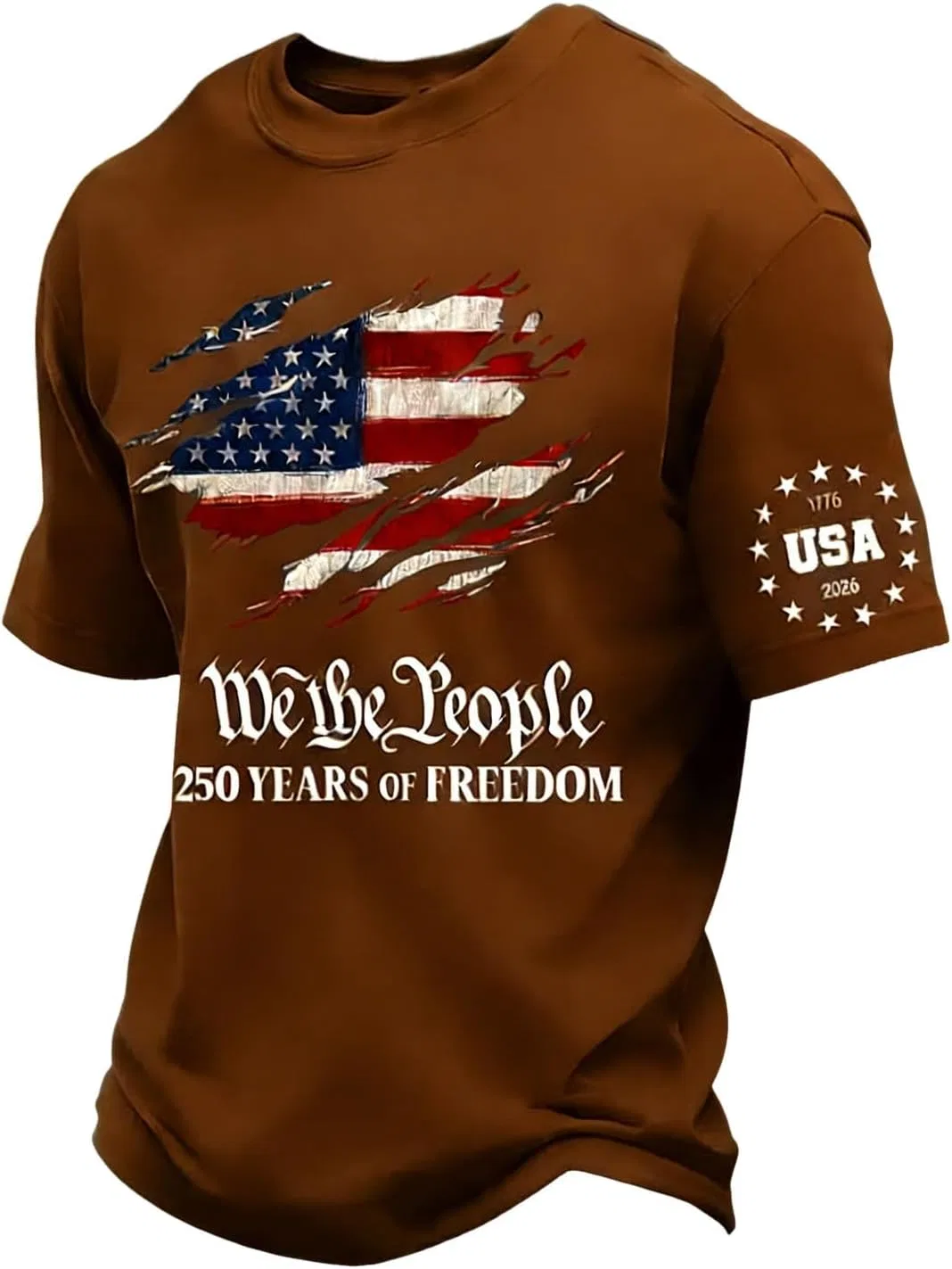 Мужская футболка с патриотическим принтом We The People 250 T-Shirt, Coffee