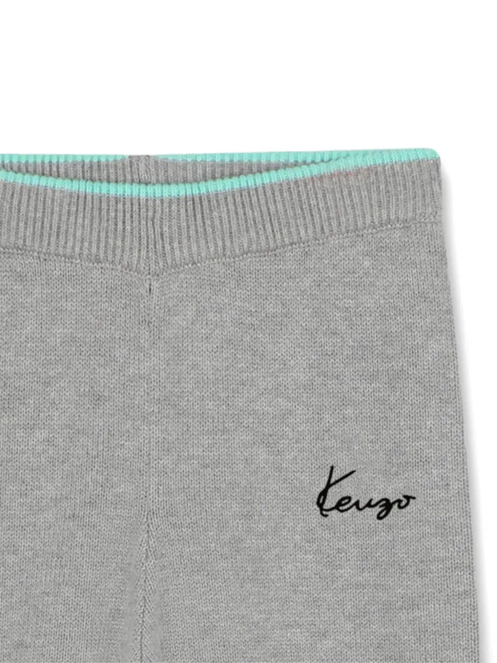 Трикотажные брюки с вышитым логотипом Kenzo Kids, серый — фото 3