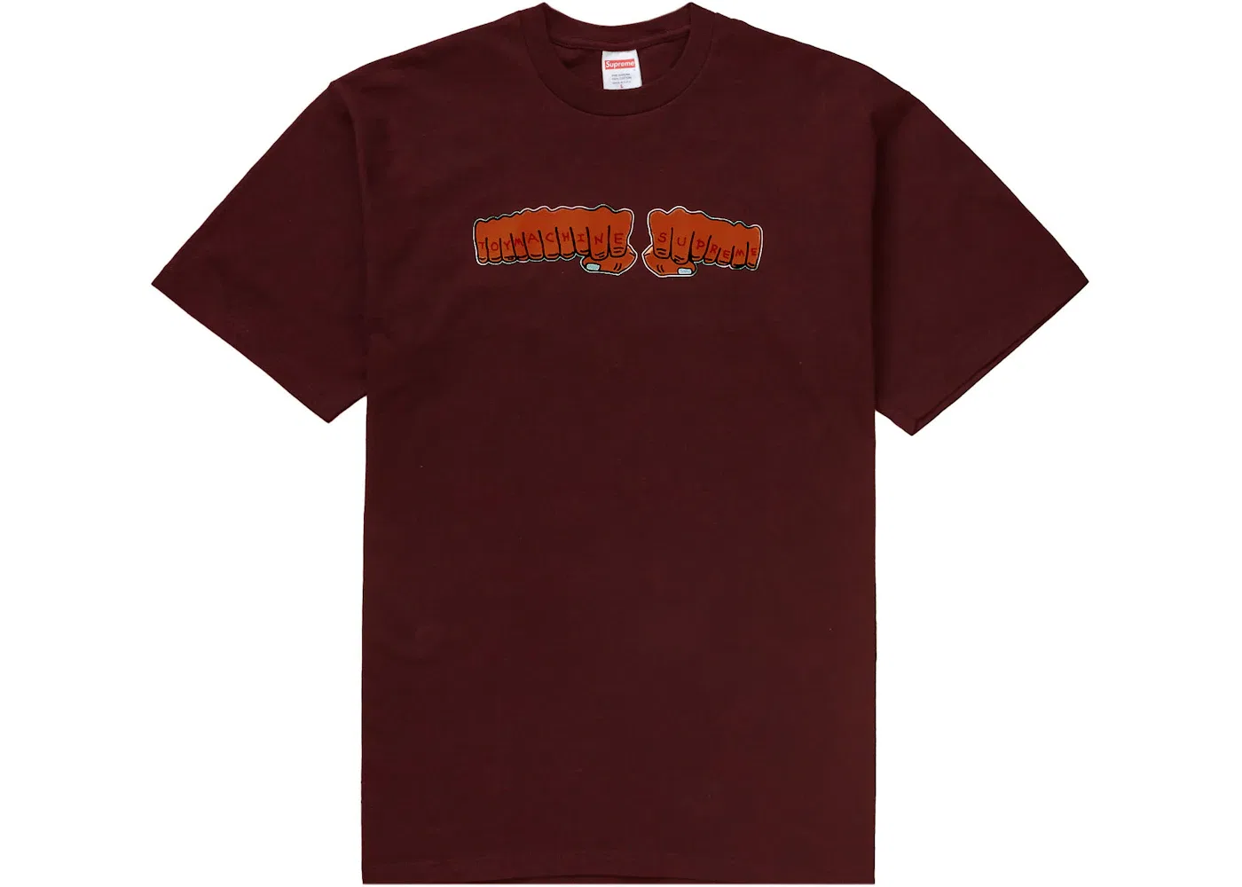 Мужская футболка с принтом Supreme Toy Machine Fist Tee, Cardinal
