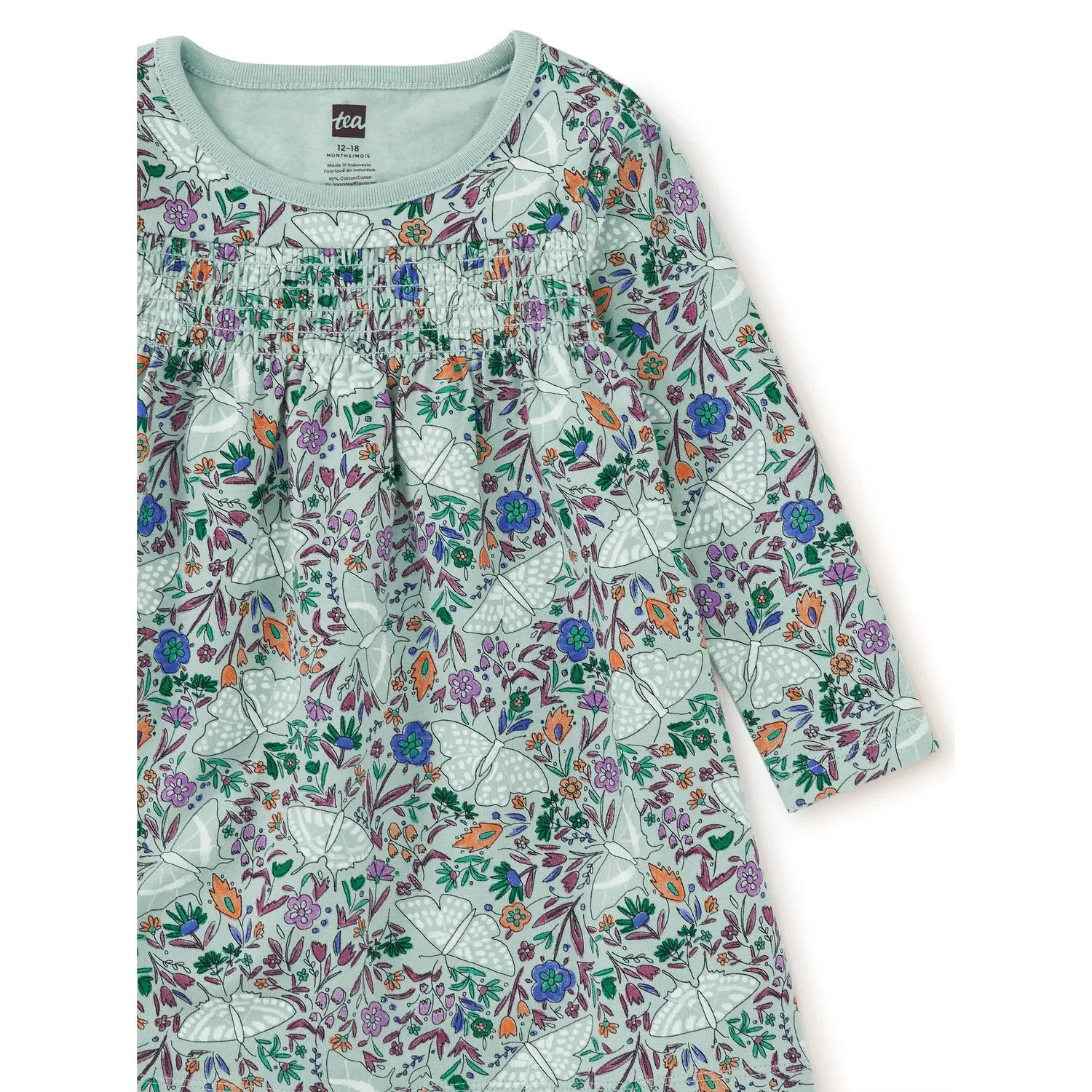 Детское платье для девочек с оборками Smocked Empire Tea Collection, Iznik Moth Floral — фото 2
