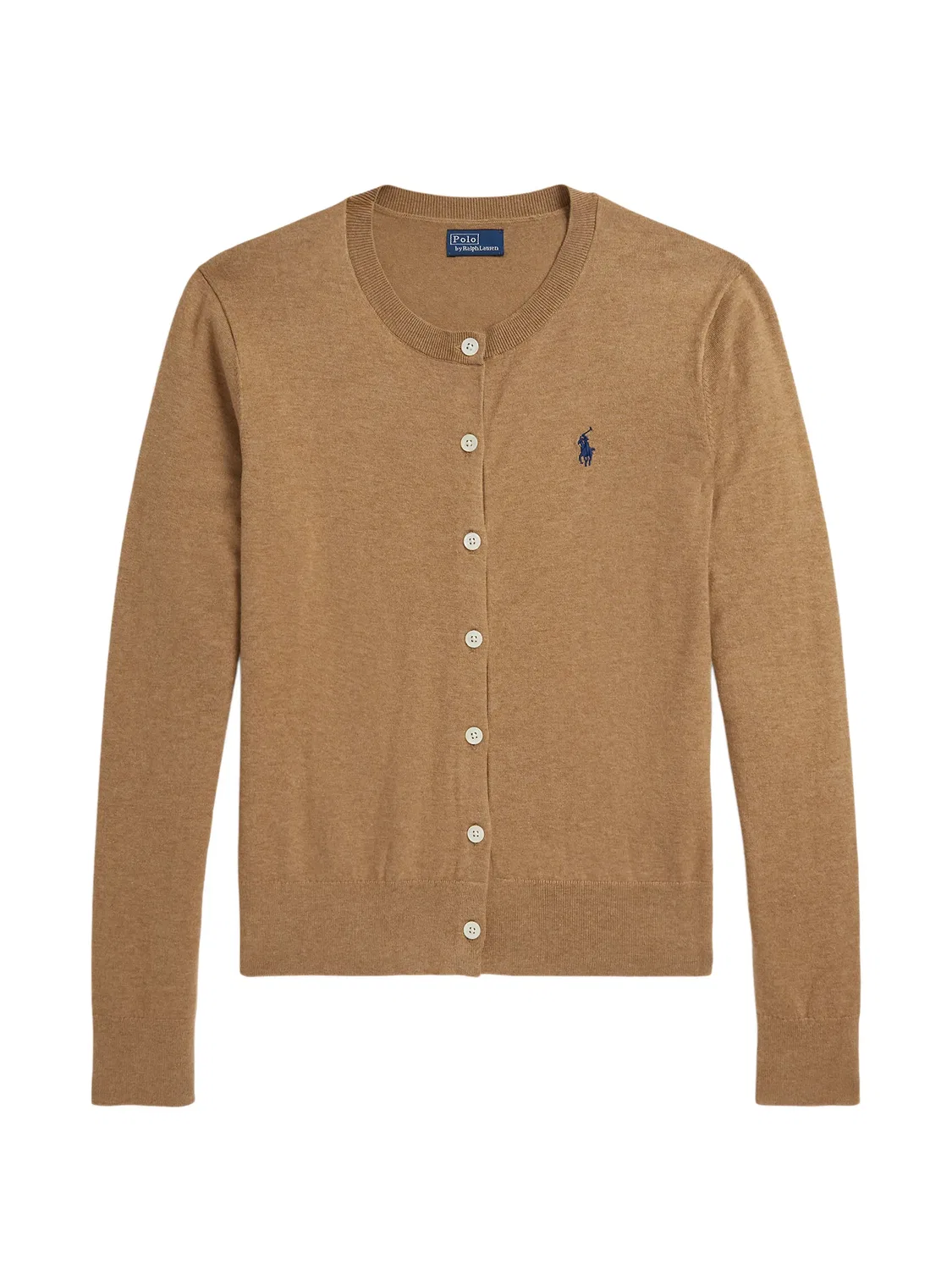 Кардиган с длинными рукавами и пуговицами Polo Ralph Lauren, коричневый