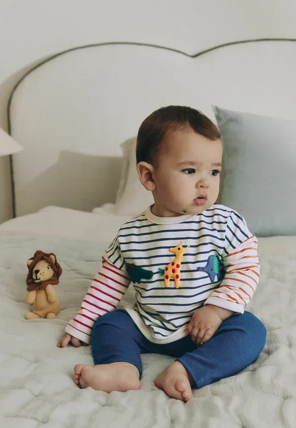 Комплект из топа и леггинсов, хлопок Next, Red, Safari Animals, красный/синий