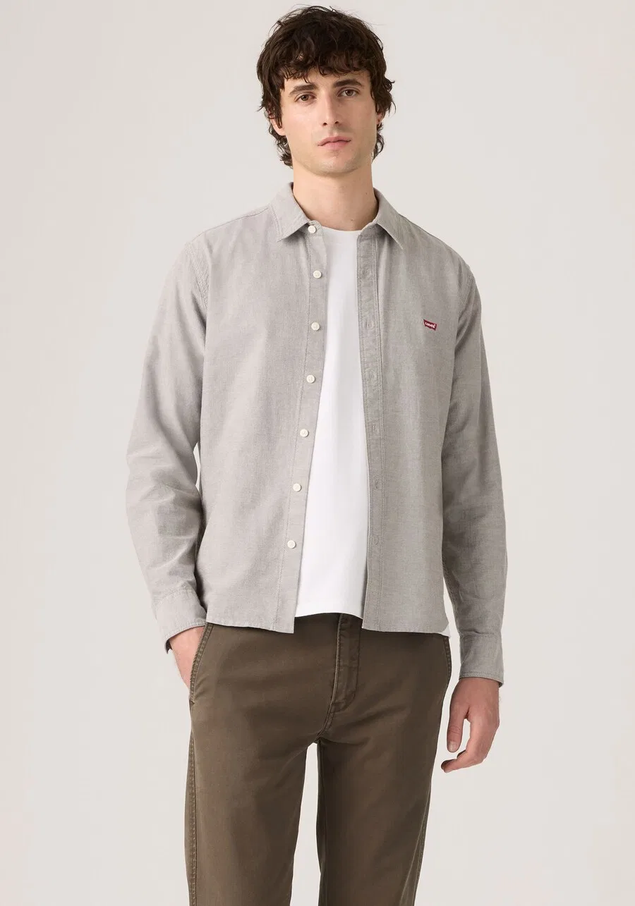 Рубашка LEVI'S Regular fit на пуговицах, серая — фото 2