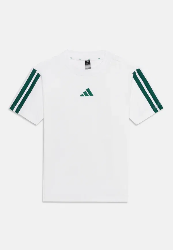 Детская футболка унисекс в полоску - спортивная футболка Adidas Performance, белый/зеленый — фото 3