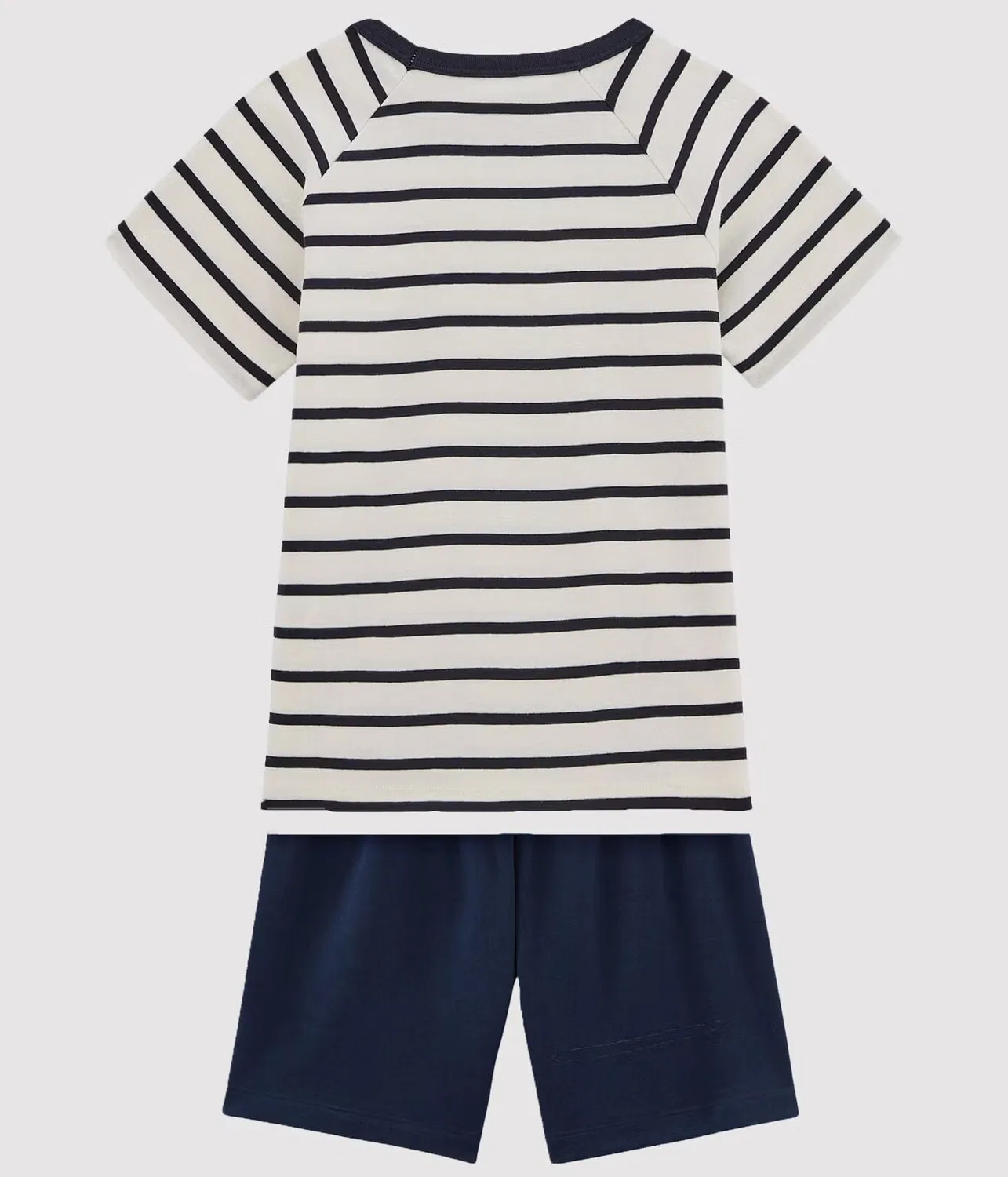 Пижама короткая с полосками Petit Bateau, белый/синий — фото 2