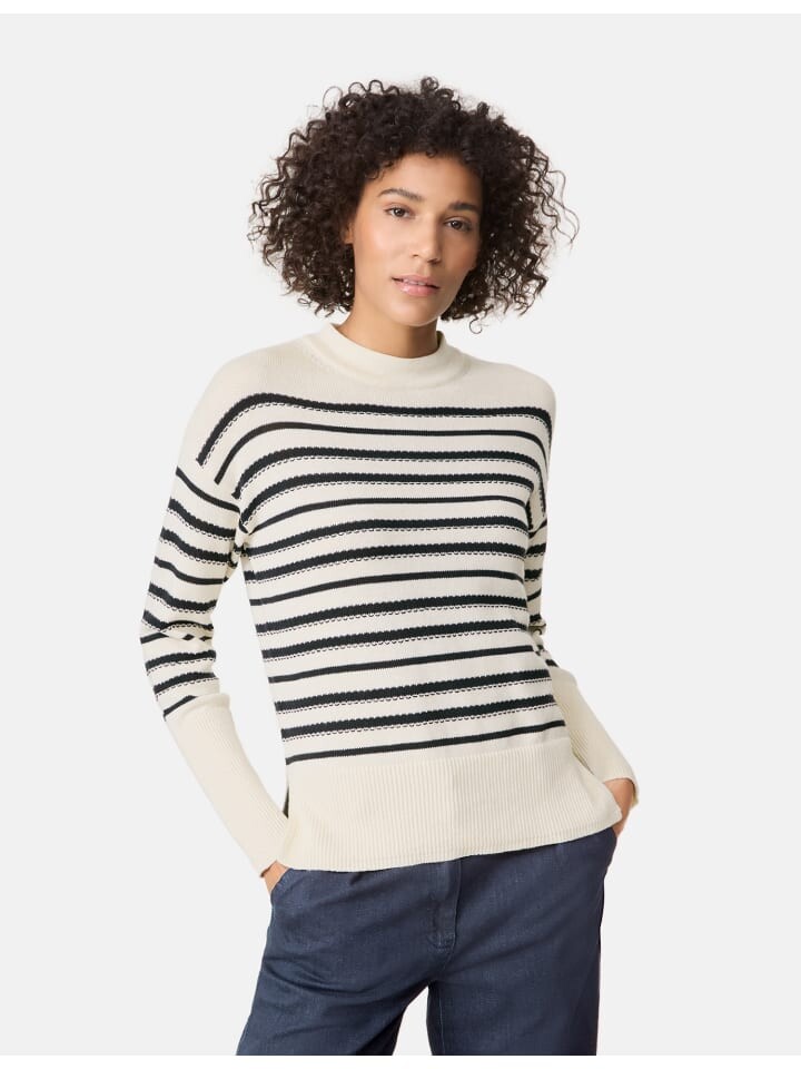 

Пуловер Gerry Weber Langarm Rundhals, цвет cream/black striped
