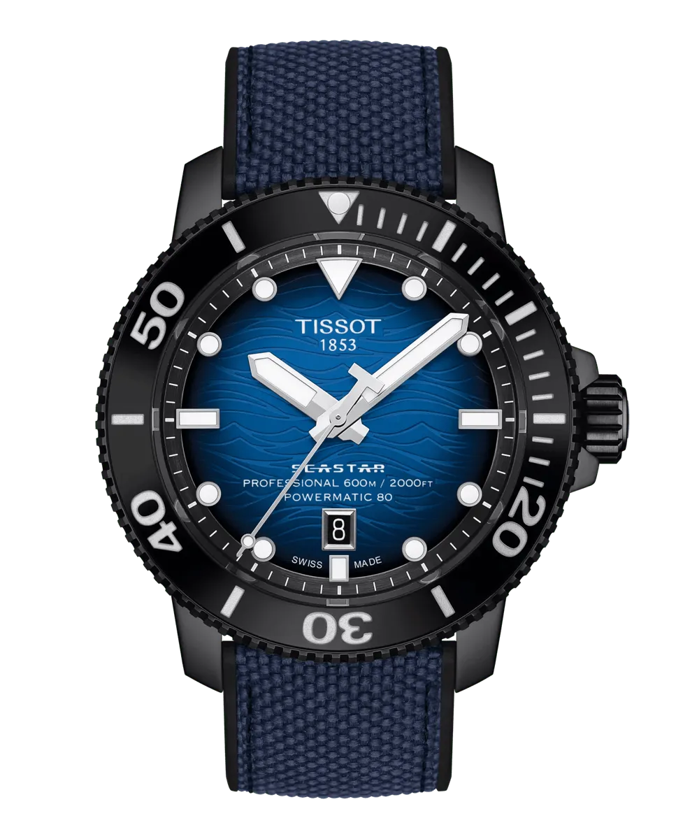 

Мужские часы Seastar collection, автоматические, синие, из ткани Tissot, синий