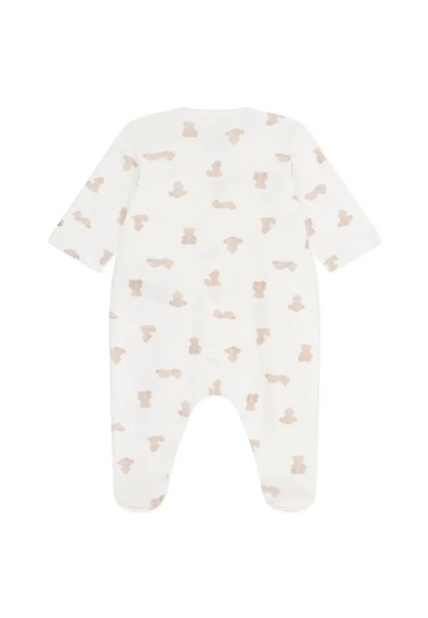 Пижама унисекс с изображением новорожденных медвежат Petit Bateau, Marshmallow/Brun — фото 2