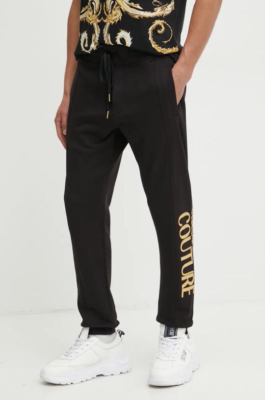 

Хлопковые спортивные штаны Versace Jeans Couture, черный
