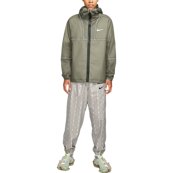 Куртка men's casual blue logo printing hooded jacket light army green Nike, мультиколор — фото 3