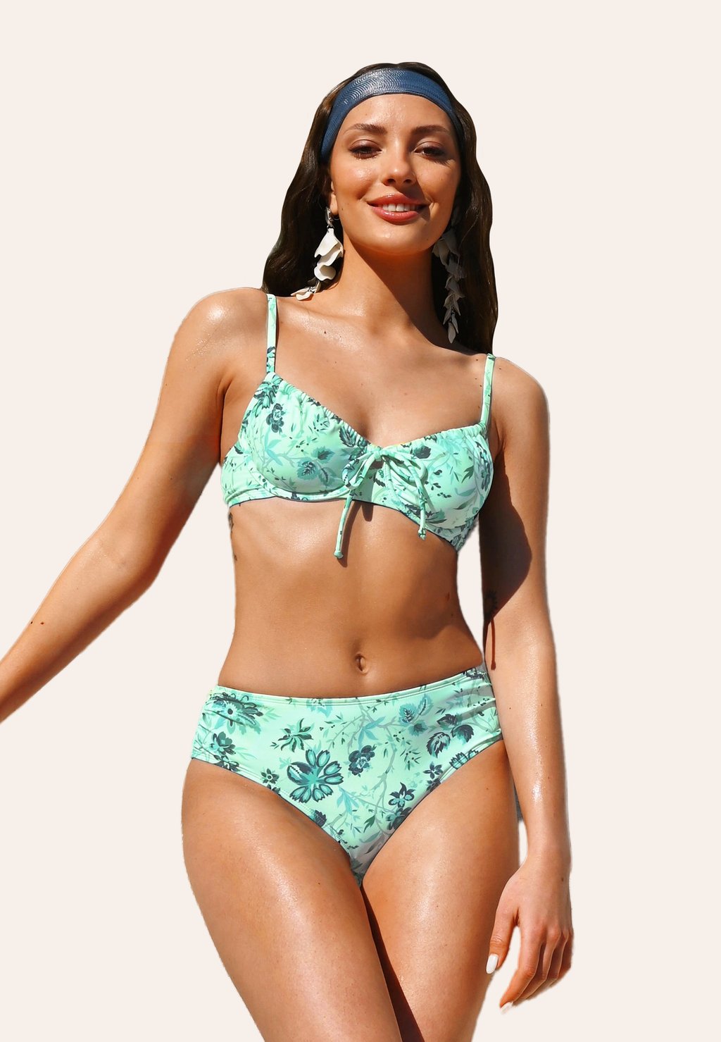 

Верх бикини SET - Bikini bottoms Cupshe, светло-зеленый