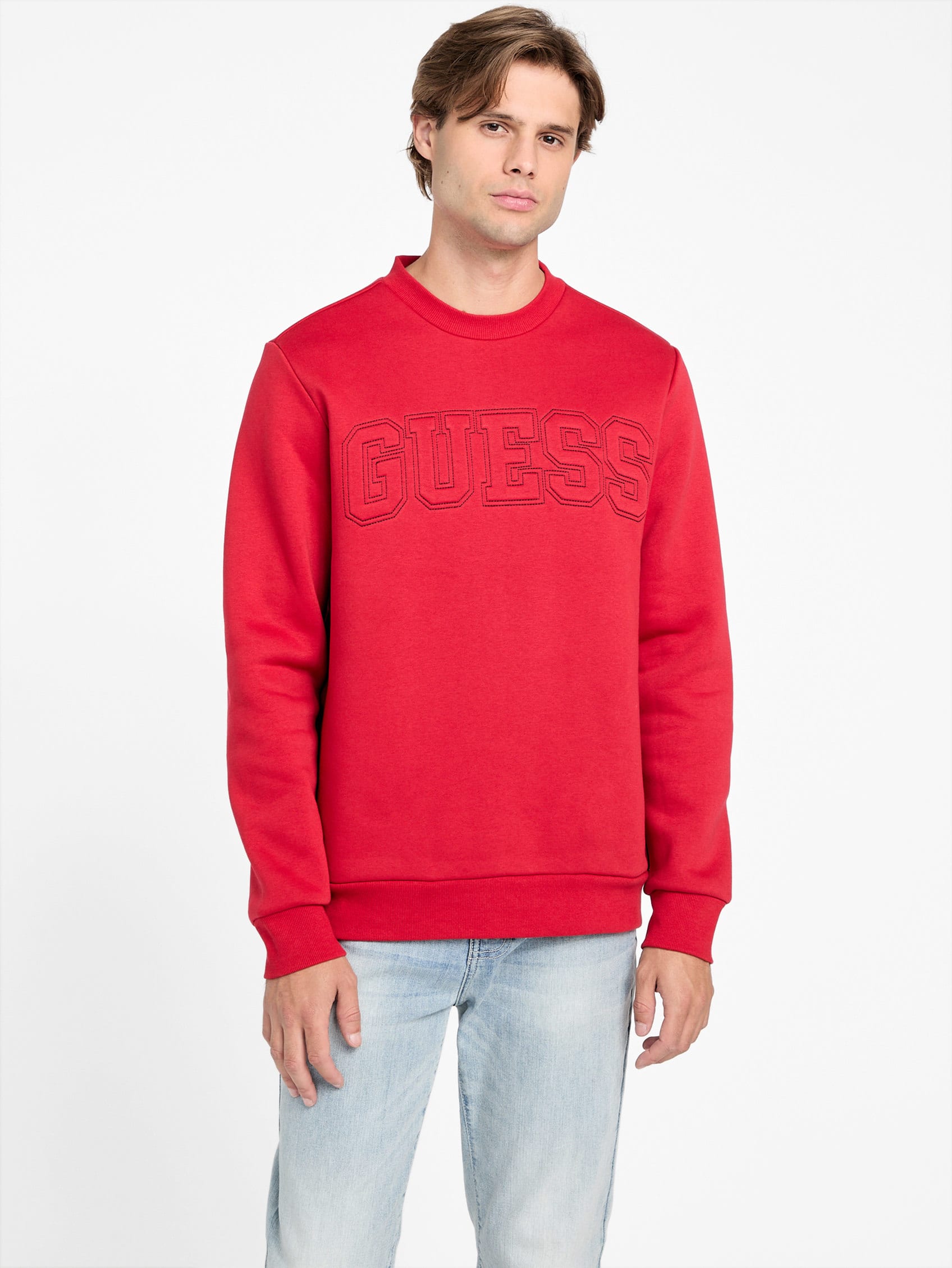 

Пуловер с круглым вырезом и логотипом Saul Guess Factory, цвет varsity red