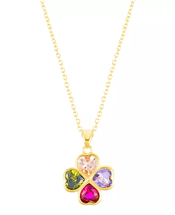 

Регулируемое ожерелье из прозрачного хрусталя с сердцем-клевером Adornia, multi