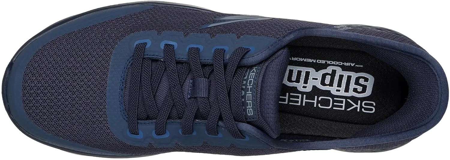 Мужские слипоны Skechers Hands Free Go Walk Flex - кроссовки Netro, темно-синий — фото 2