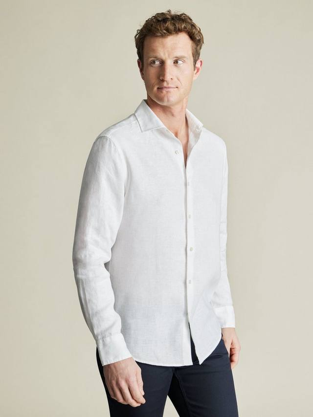 

Льняная рубашка Slim Fit Charles Tyrwhitt, White