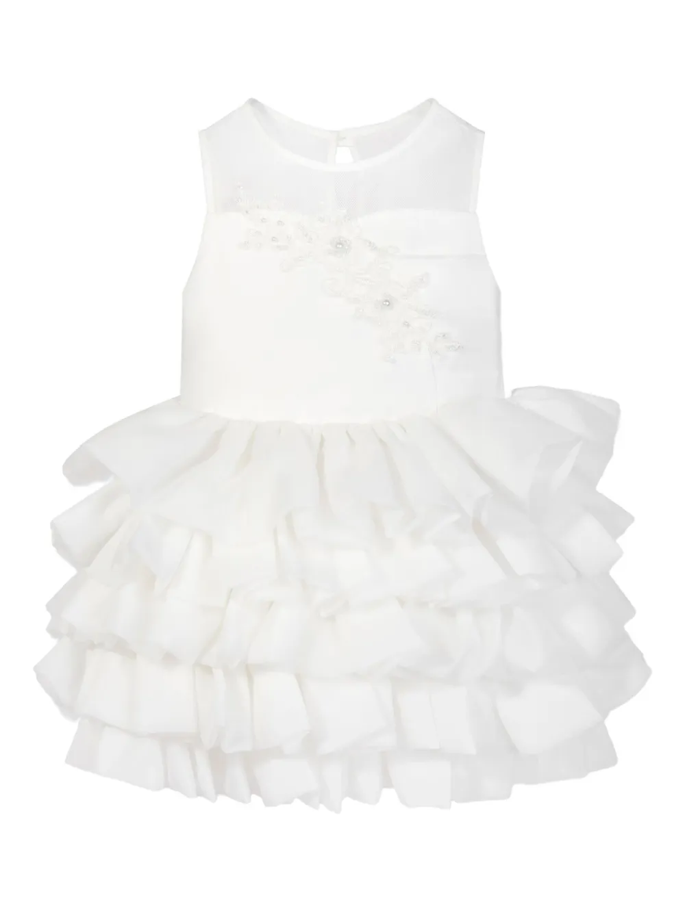 Платье с кружевом и оборками Dress & Fleur, белый — фото 2
