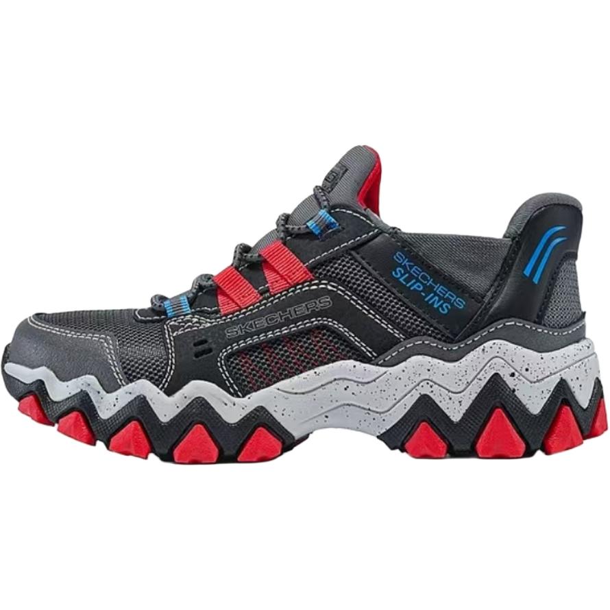 

Skechers Kids Детские кроссовки для улицы с низким верхом, устойчивые к скольжению, для мальчиков, темно-серые, красные