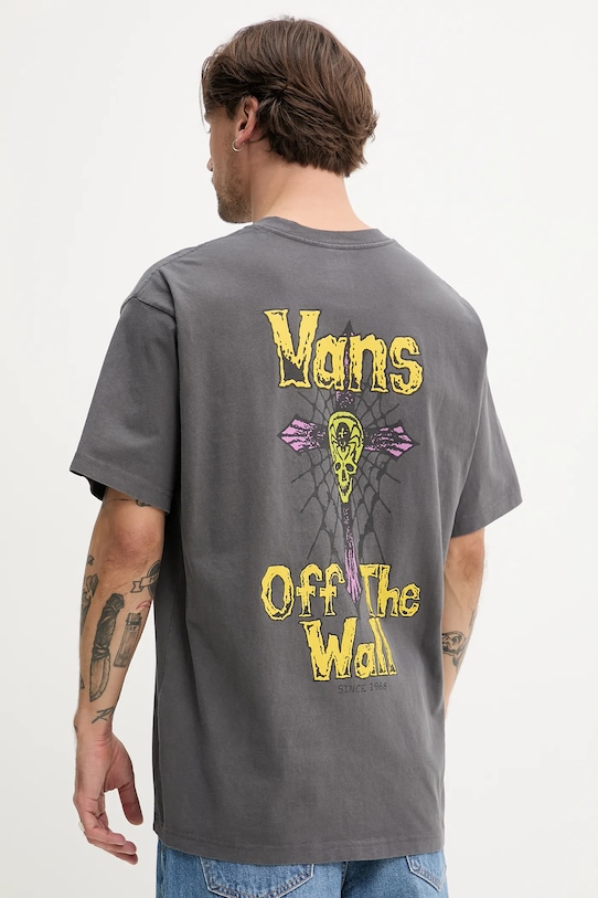 

Хлопковая футболка Vans, серый