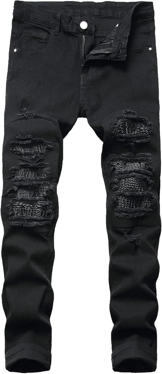 Джинсы скинни с потертостями Black