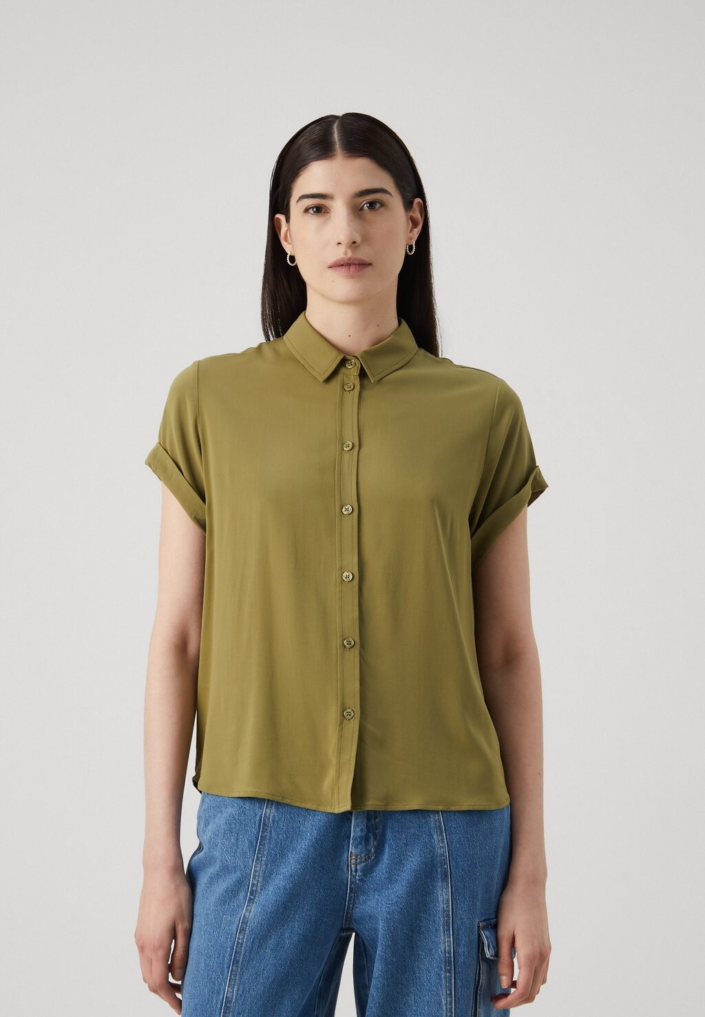 

Рубашка-блузка MAJAN SHIRT Samsøe Samsøe, оливковый