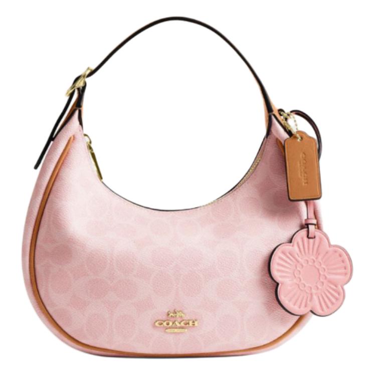 

COACH Carmen Floral Charm плечевая сумка малая женская розовая