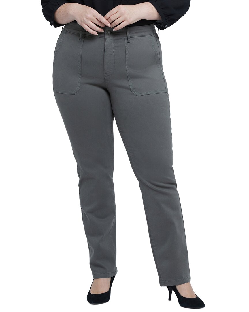 

NYDJ Plus Marilyn Vine Leaf Straight Leg Jean, зеленый