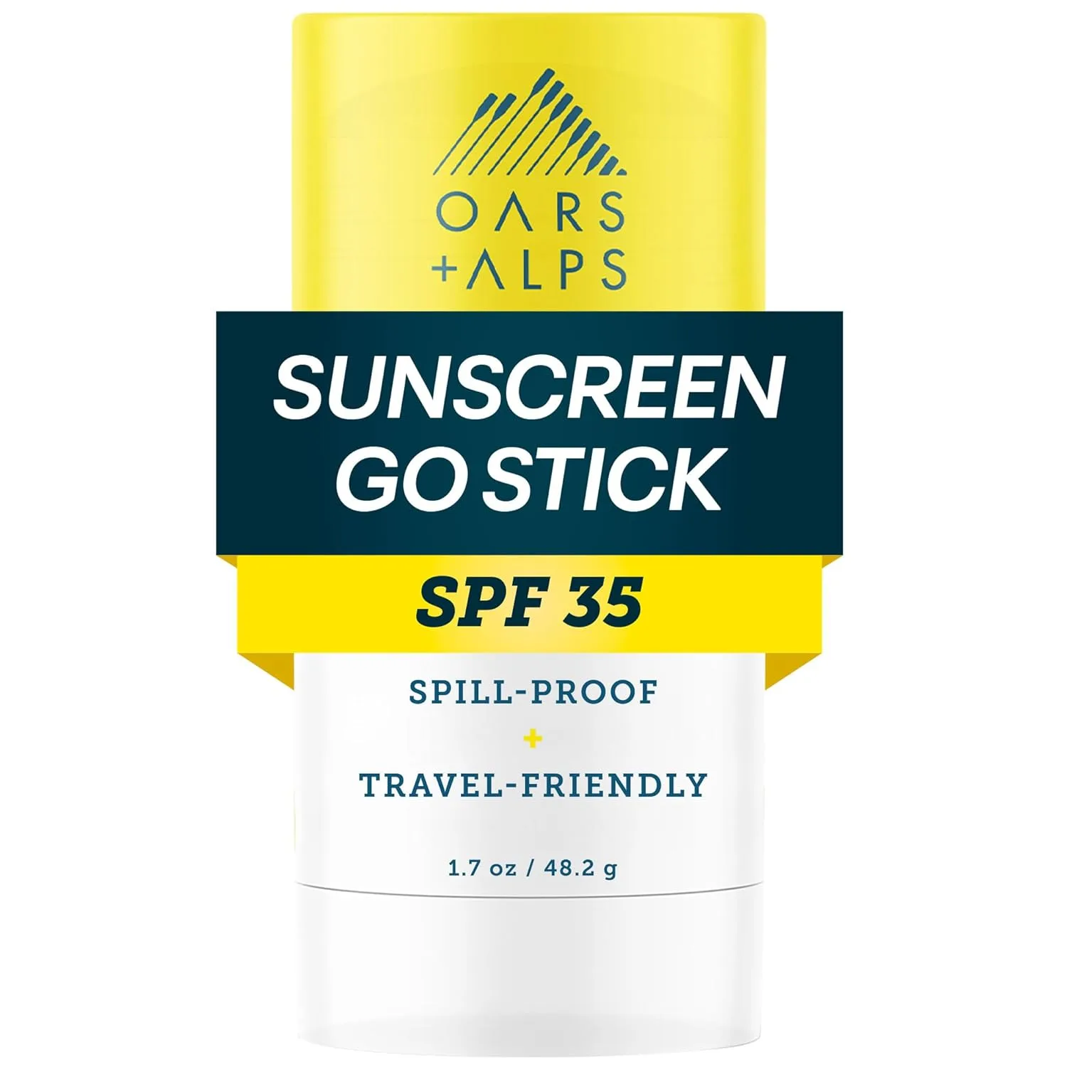 Oars + Alps солнцезащитный стик для лица, SPF 35, с витамином E и антиоксидантами, водостойкий, для всех типов кожи, 48 г 48.20 г (1 шт.), Clear