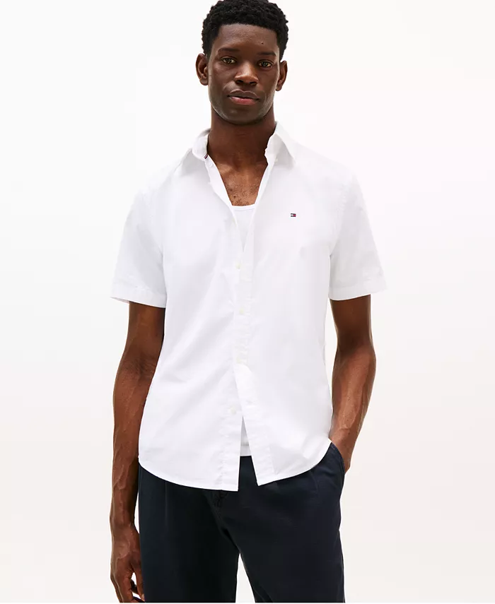 

Мужская рубашка с коротким рукавом Flex Poplin Regular Fit Tommy Hilfiger, белый