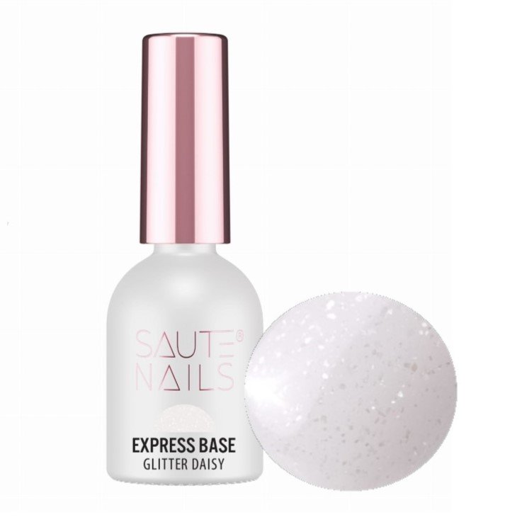 

SAUTE NAILS Гибридная база для ногтей Express GLITTER DAISY BASE - 8 мл