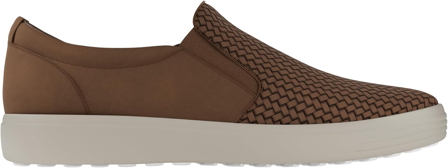 Мужские лоферы ECCO Soft 7 Woven Slip on 2.0, Camel Nubuck — фото 4