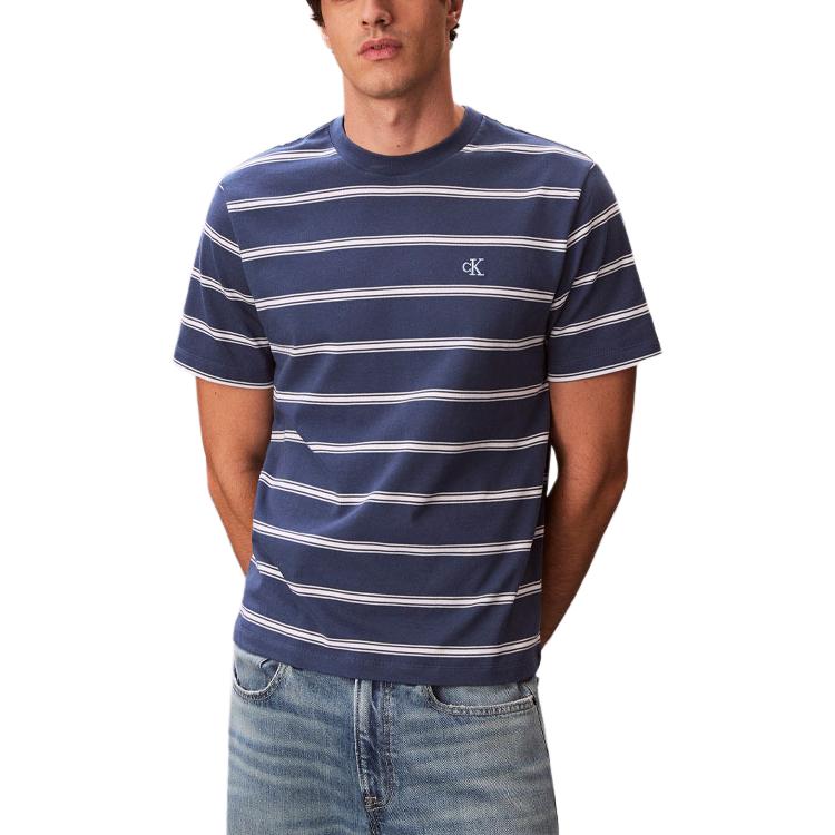 

Calvin Klein Футболка мужская темно-синяя с круглым вырезом